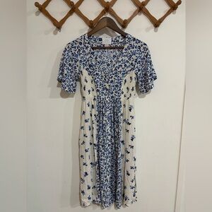 Floral Blue and White Dress